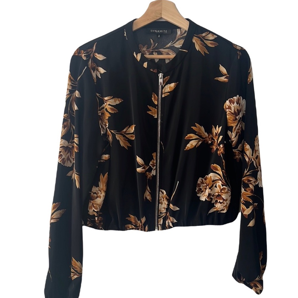 Floral bomber-style jacket